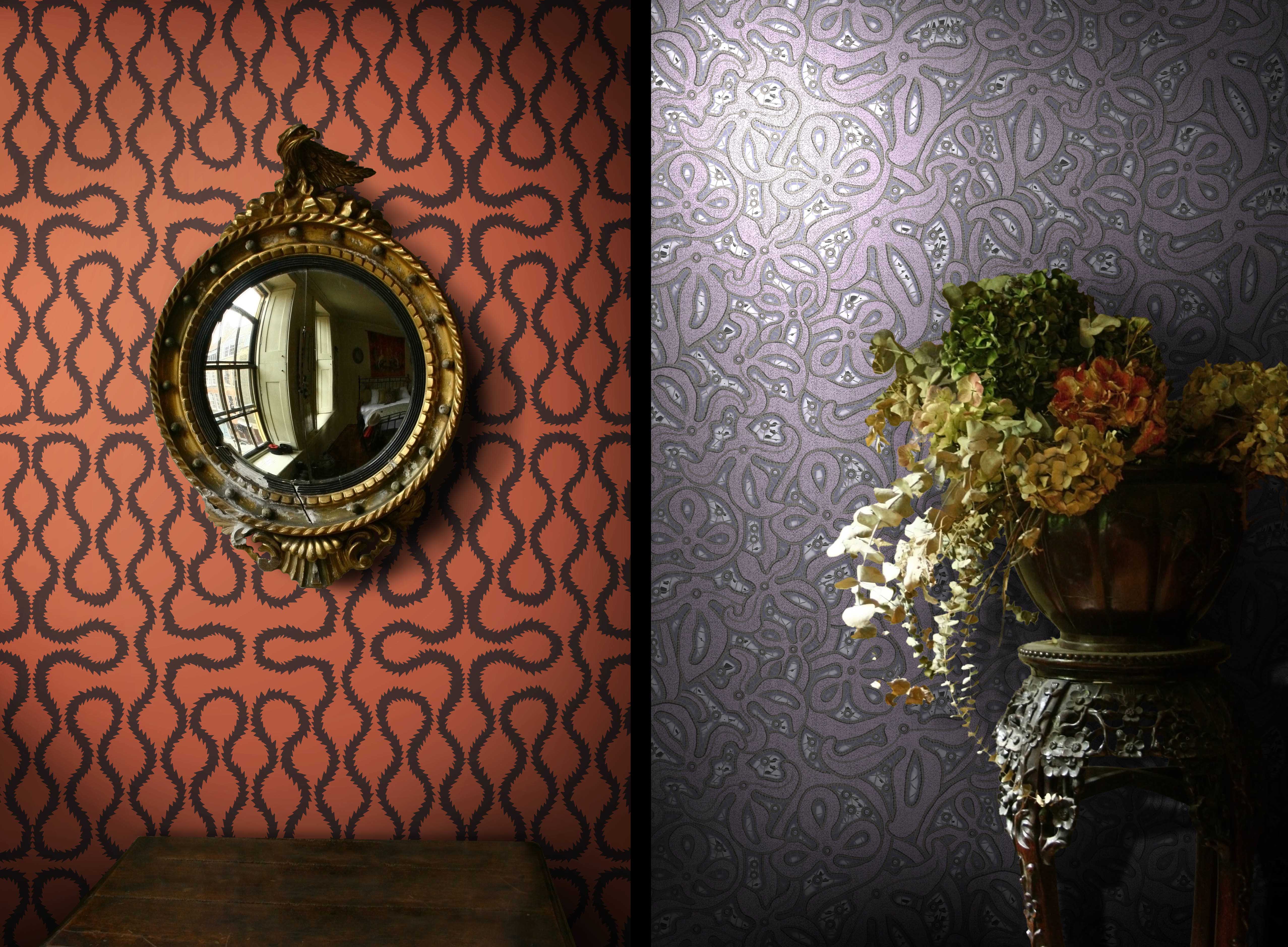  of hand printed wallpaper, Cole and Sons, with inspiration coming from 