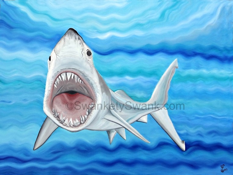 "Shark" 30x40" oil by Yabette Alfaro 